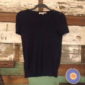 SOLD Short Sleeve Knit with Button Accent